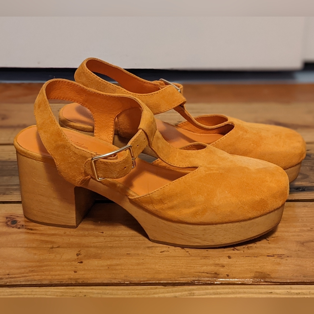 Charlotte Stone Orange Platform Mary Jane's